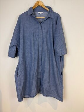 COS Relaxed Lightweight Shirt Tunic in Denim Blue